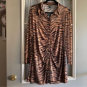 NWT wild fable tiger print mesh shirtdress
